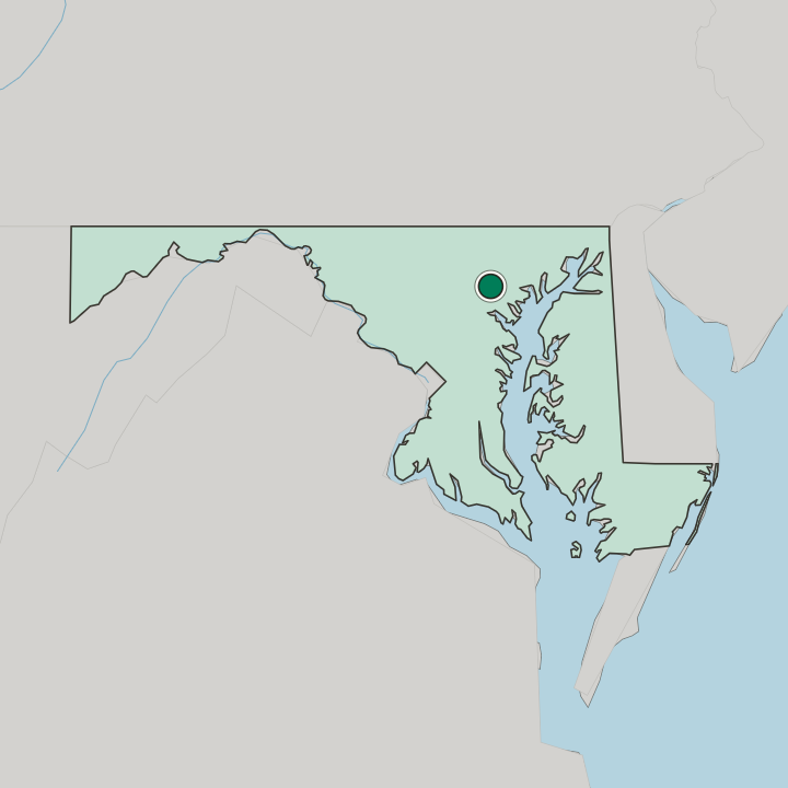 Map showing Towson — In Maryland