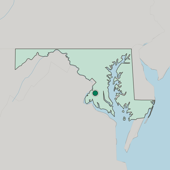 Map showing Waldorf — In Maryland