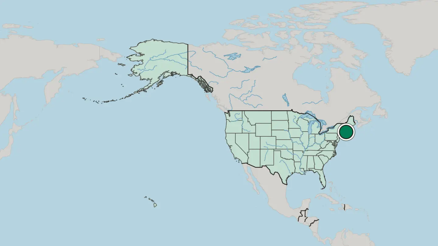 Map of Boston in United States
