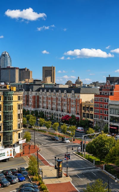 The illuminated CITGO sign above Kenmore Square with the Prudential Tower and Back Bay skyline in Boston's Fenway/Kenmore.