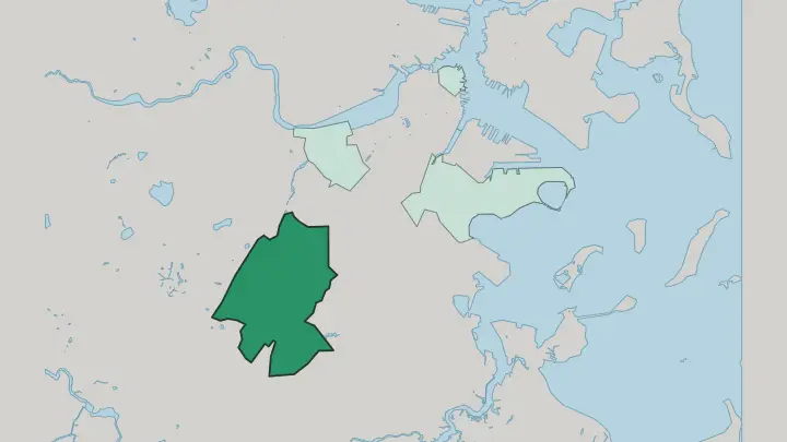 Map of Jamaica Plain in Boston