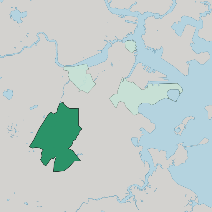 Map showing Jamaica Plain — In Boston