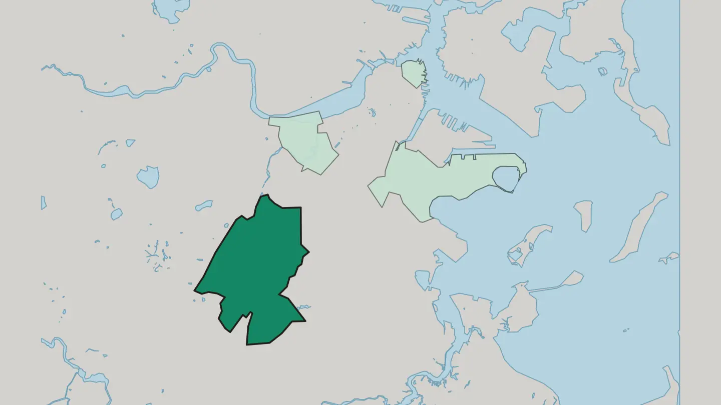 Map of Jamaica Plain in Boston