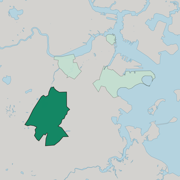 Map showing Jamaica Plain — In Boston