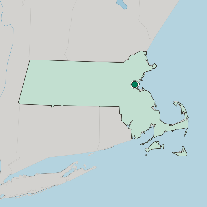 Map showing Dorchester — In Massachusetts