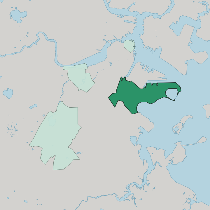 Map showing South Boston — In Boston