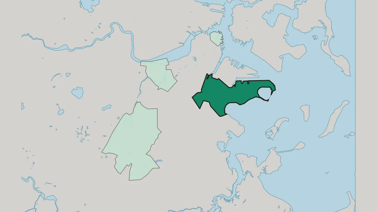 Map of South Boston in Boston