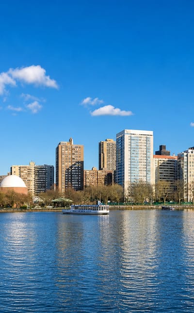 Charles River waterfront with the Museum of Science and the Cambridge skyline, Massachusetts