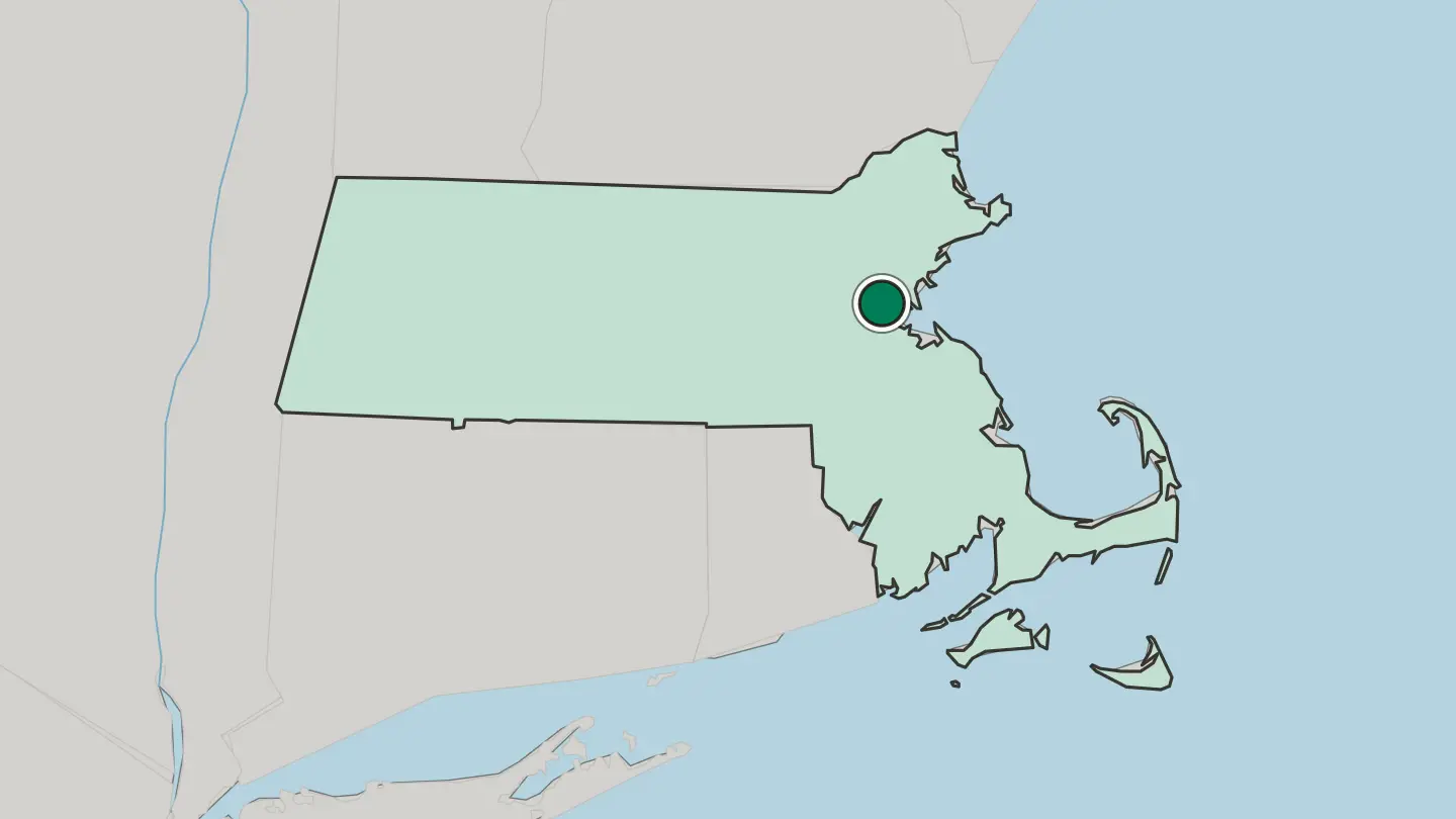 Map of Cambridge in United States