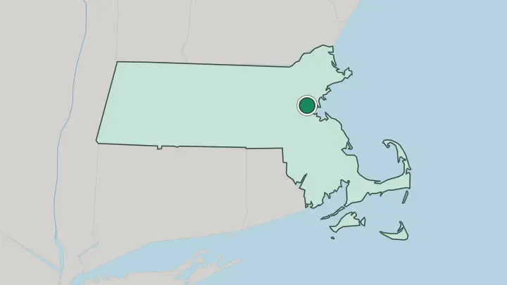 Map of Cambridge in United States