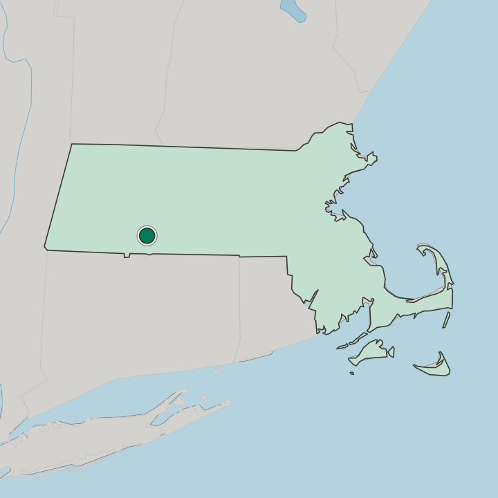 Map showing Chicopee — In Massachusetts