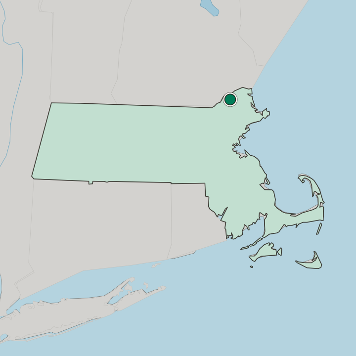 Map showing Haverhill — In Massachusetts