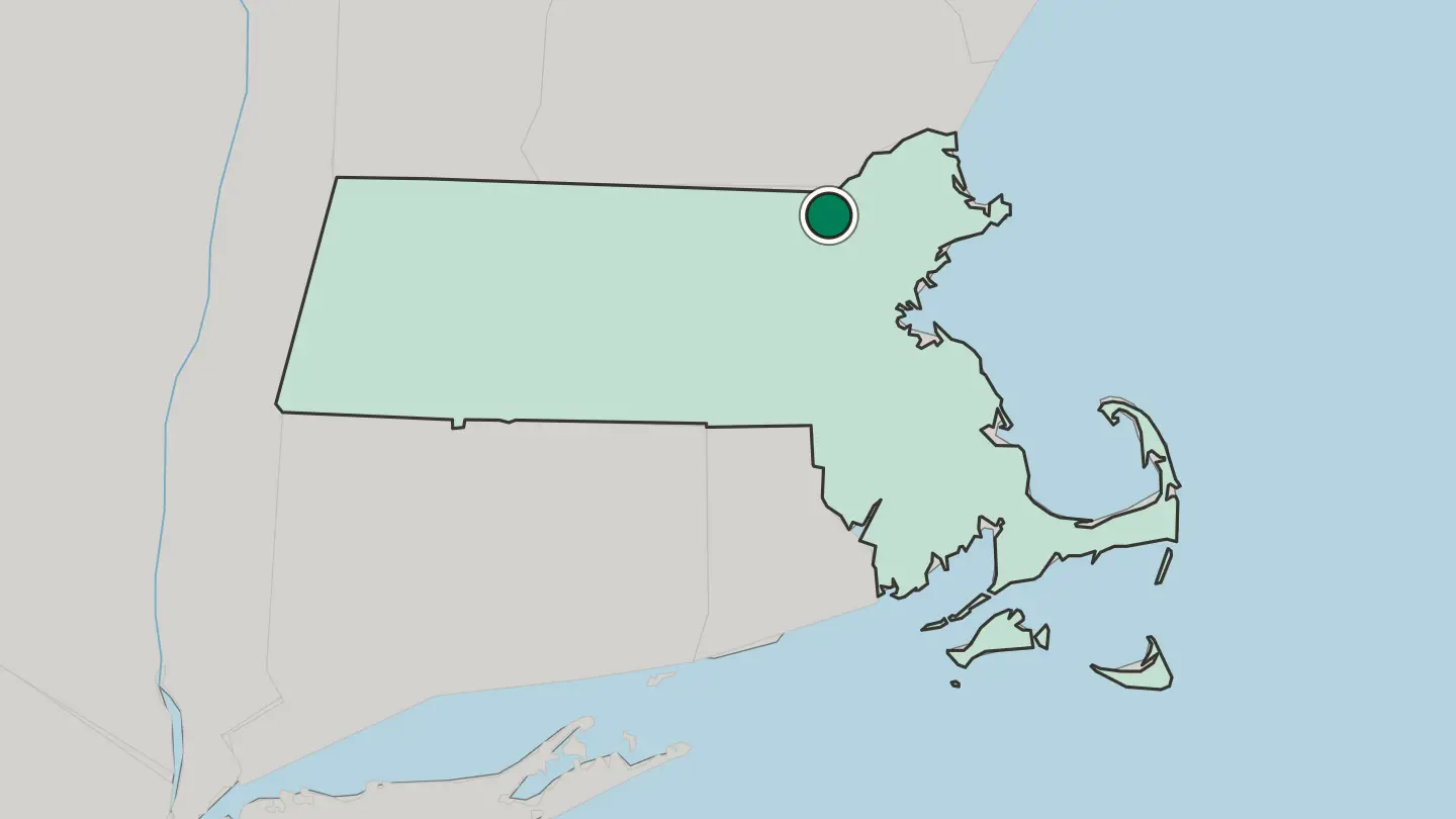 Map of Lowell in United States