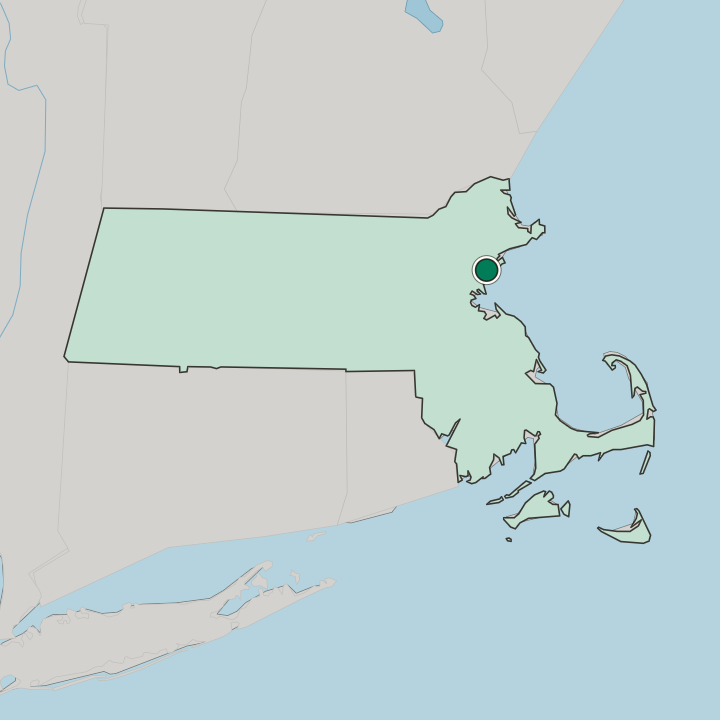 Map showing Lynn — In Massachusetts