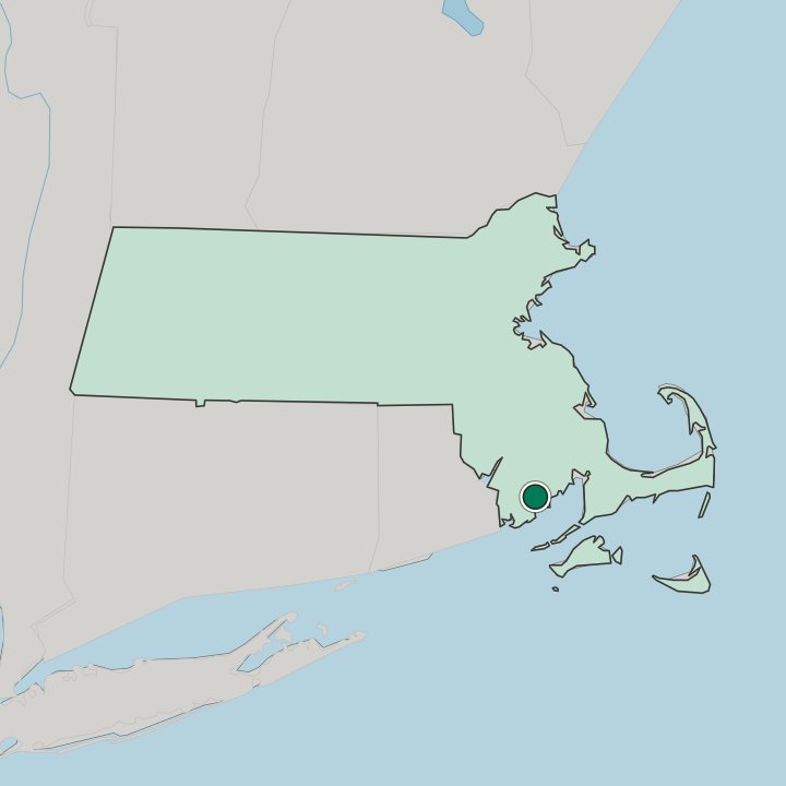 Map showing New Bedford — In Massachusetts