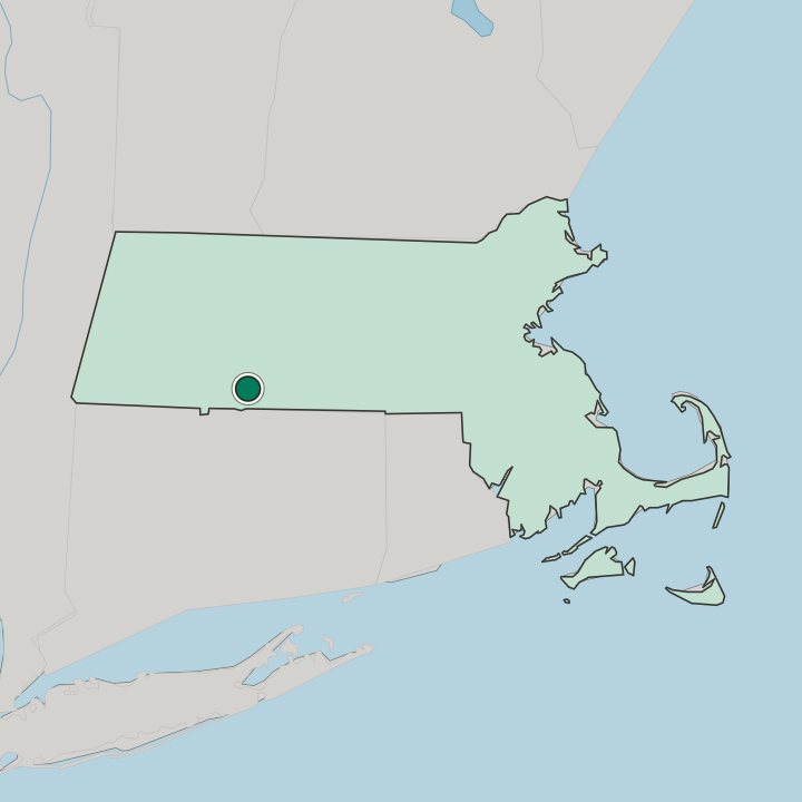 Map showing Springfield — In Massachusetts
