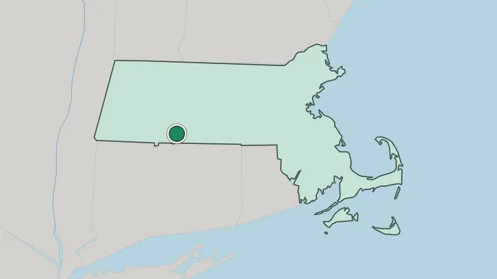 Map of Springfield in United States