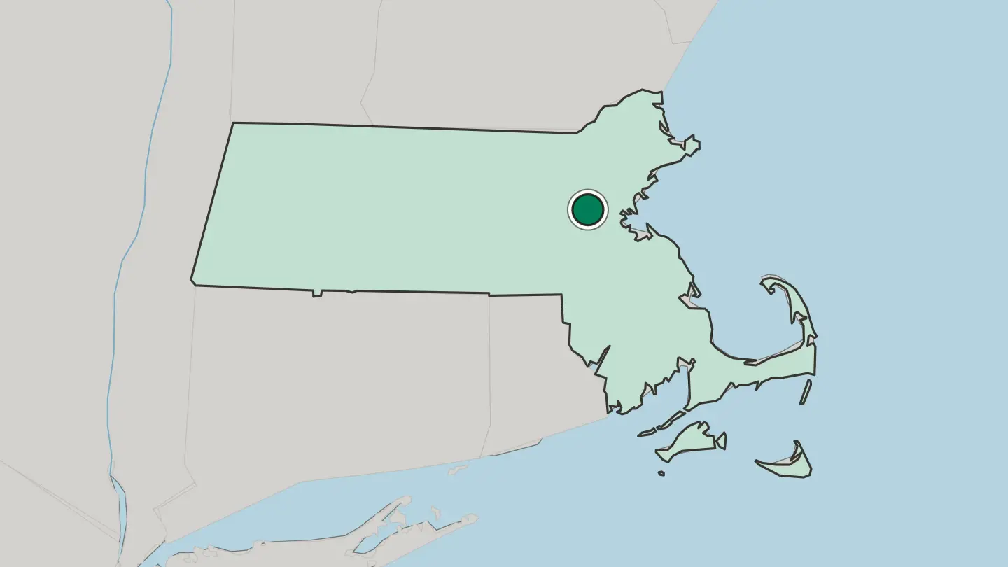 Map of Waltham in United States