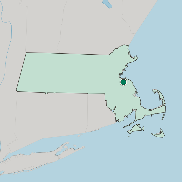 Map showing Weymouth — In Massachusetts