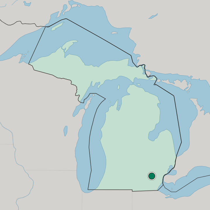 Map showing Ann Arbor — In Michigan
