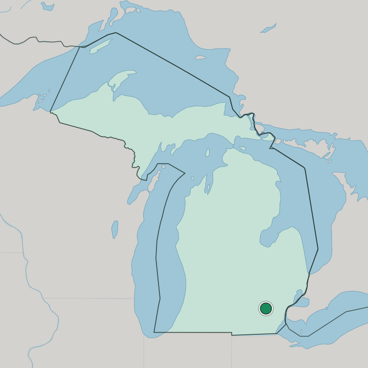 Map showing Ann Arbor — In Michigan
