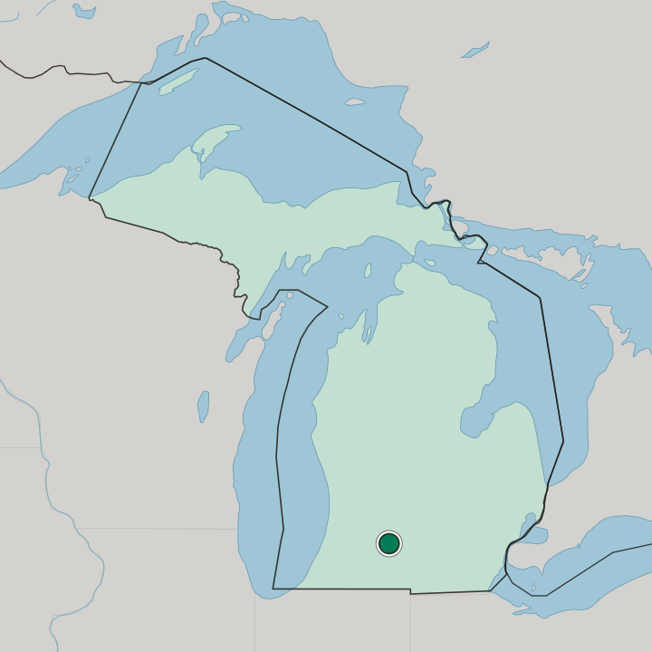 Map showing Battle Creek — In Michigan