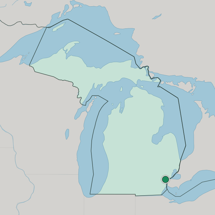 Map showing Dearborn — In Michigan