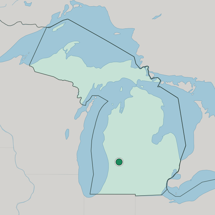 Map showing Grand Rapids — In Michigan