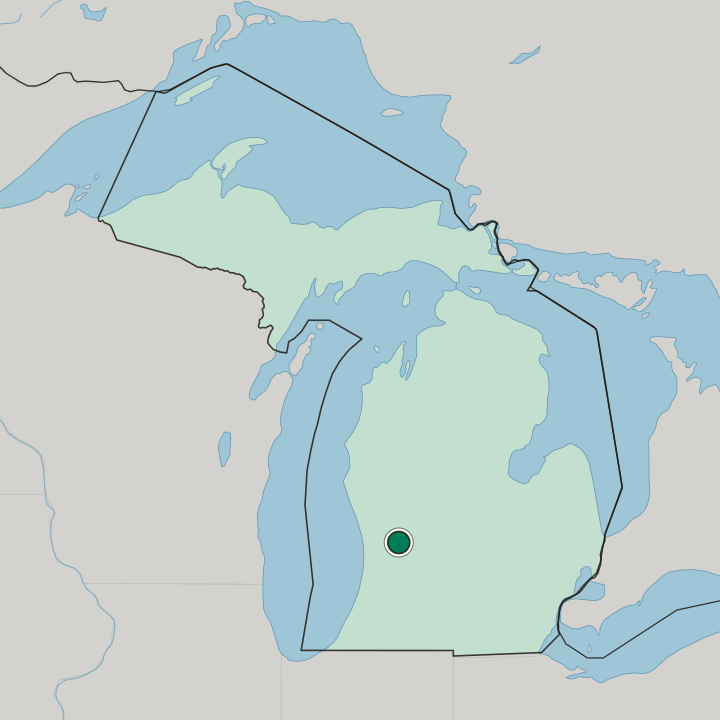 Map showing Grand Rapids — In Michigan