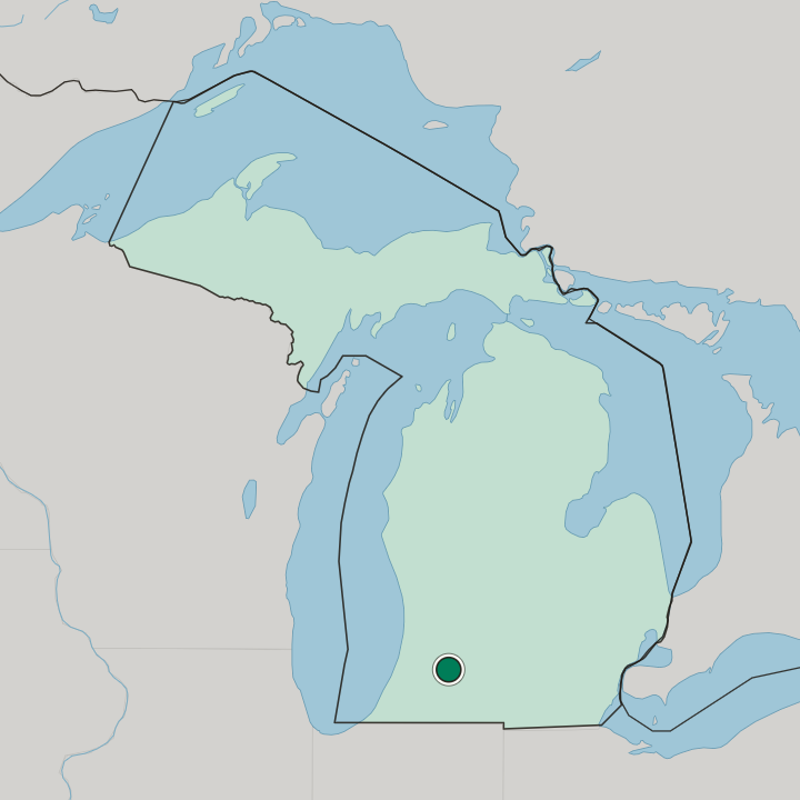 Map showing Kalamazoo — In Michigan