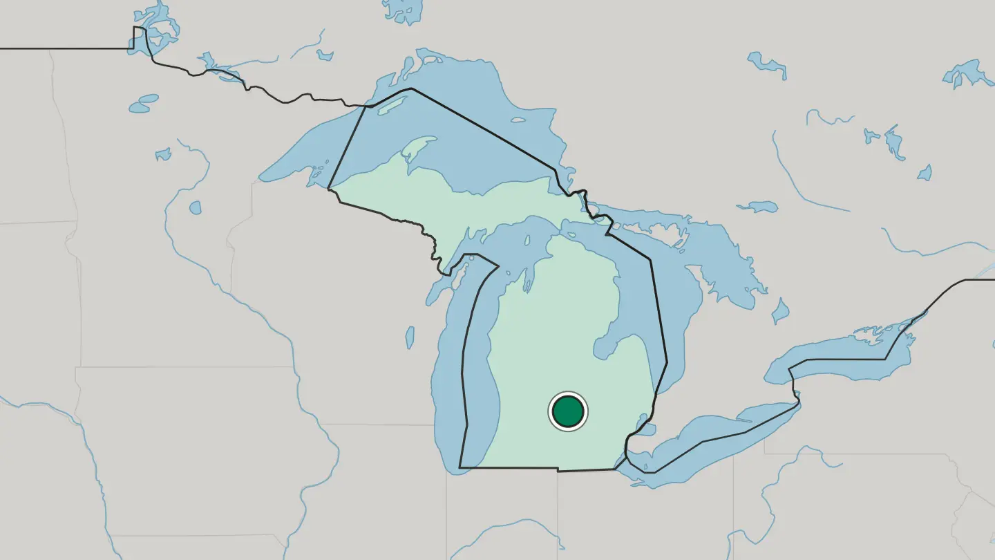 Map of Lansing in United States