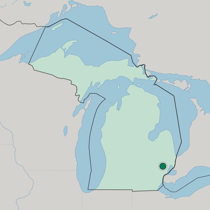 Map showing Rochester Hills — In Michigan