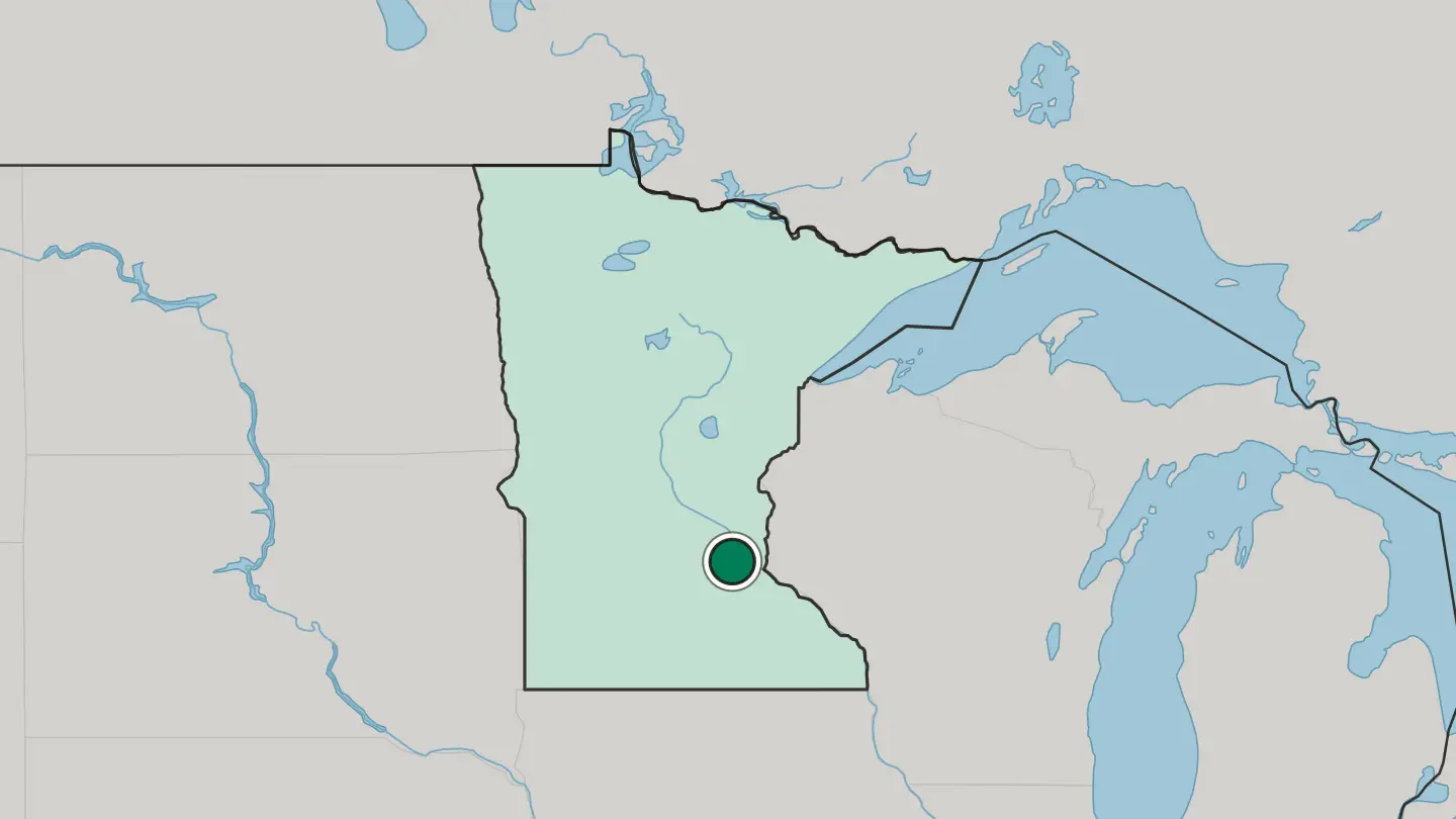 Map of Bloomington in United States