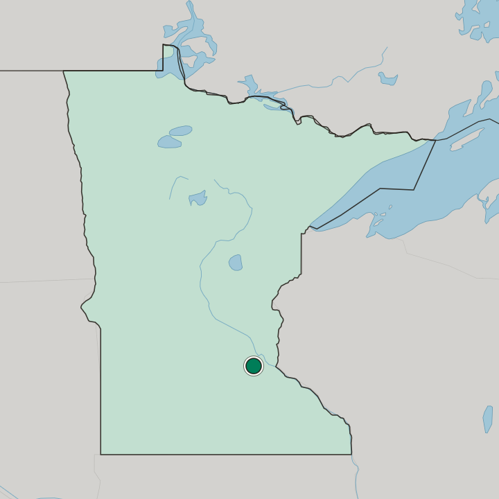 Map showing Burnsville — In Minnesota