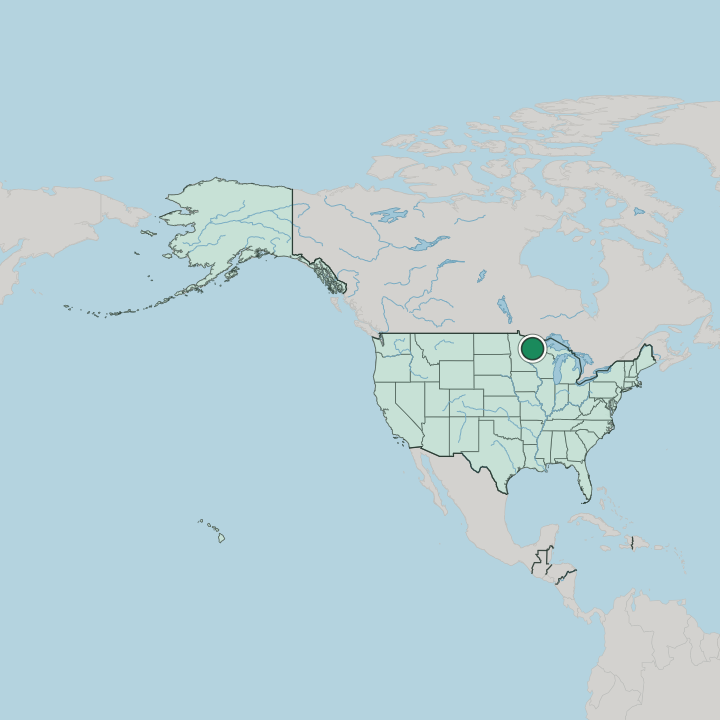 Map showing Duluth — In United States
