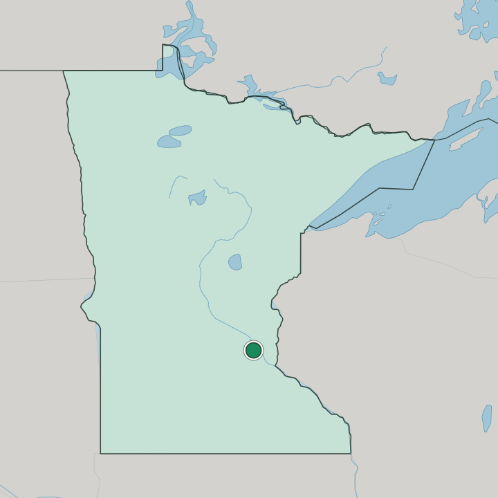 Map showing Minneapolis — In Minnesota