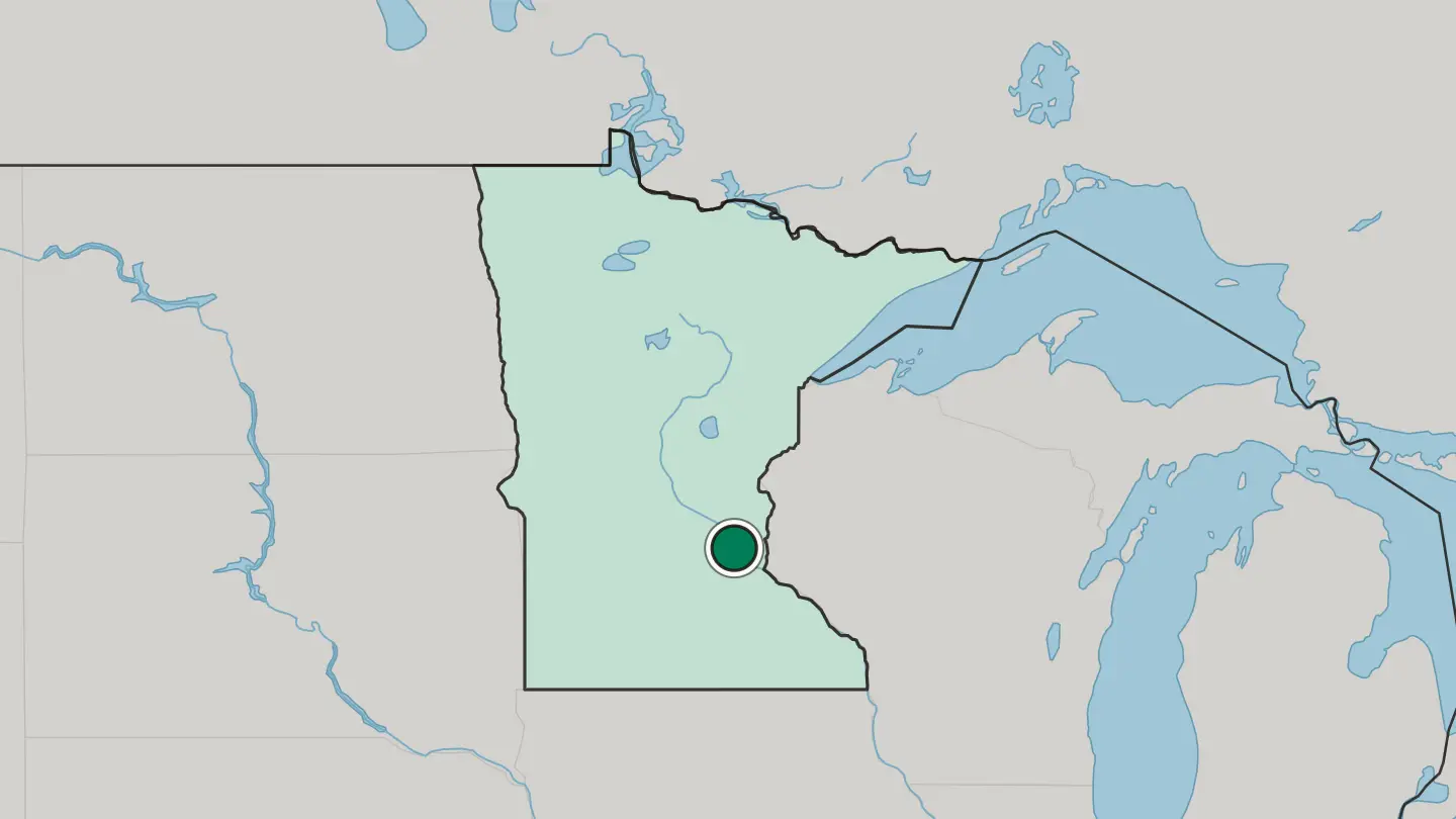 Map of Minneapolis in United States