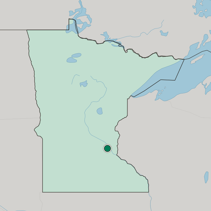 Map showing Linden Hills — In Minnesota