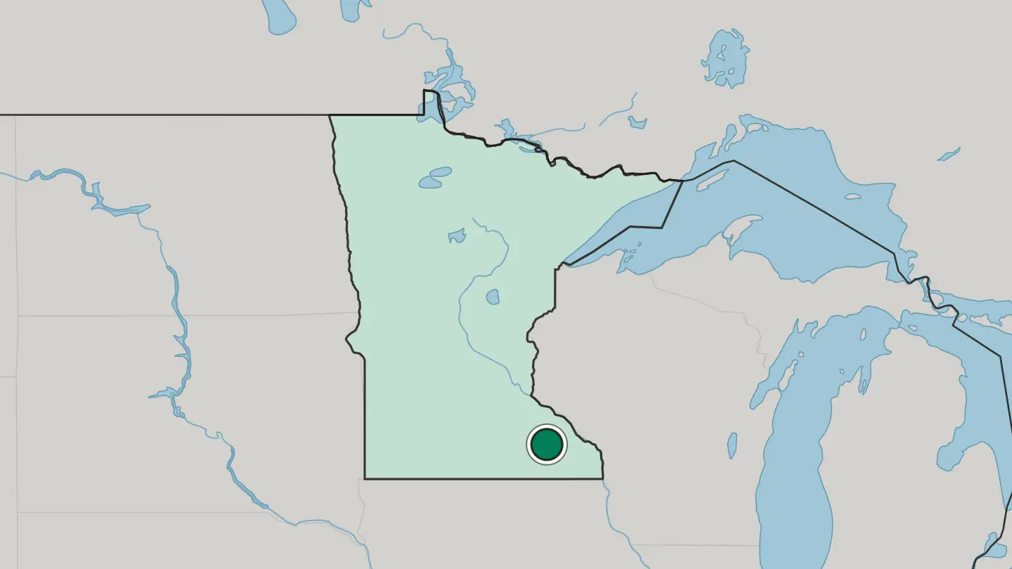 Map of Rochester in United States