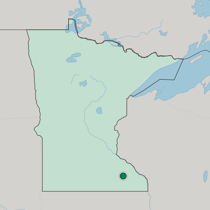 Map showing Rochester — In Minnesota