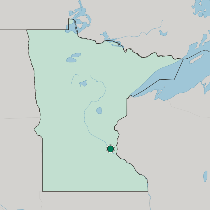 Map showing Saint Paul — In Minnesota