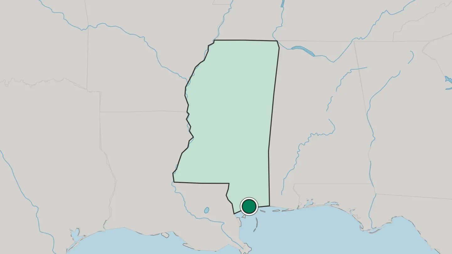 Map of Gulfport in United States