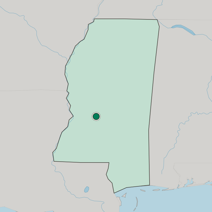 Map showing Jackson — In Mississippi