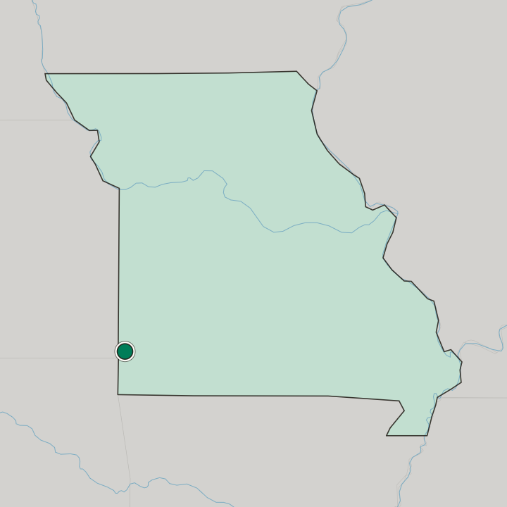Map showing Joplin — In Missouri