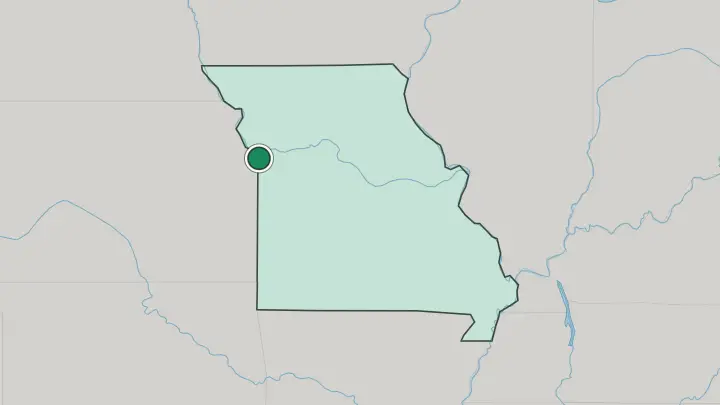Map of Kansas City in United States