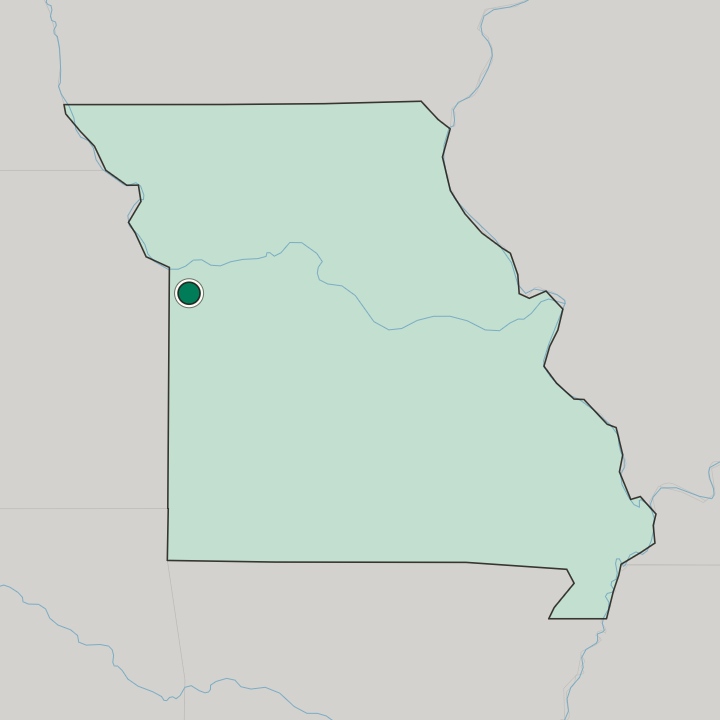 Map showing Lee's Summit — In Missouri