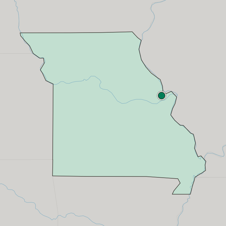 Map showing O'Fallon — In Missouri