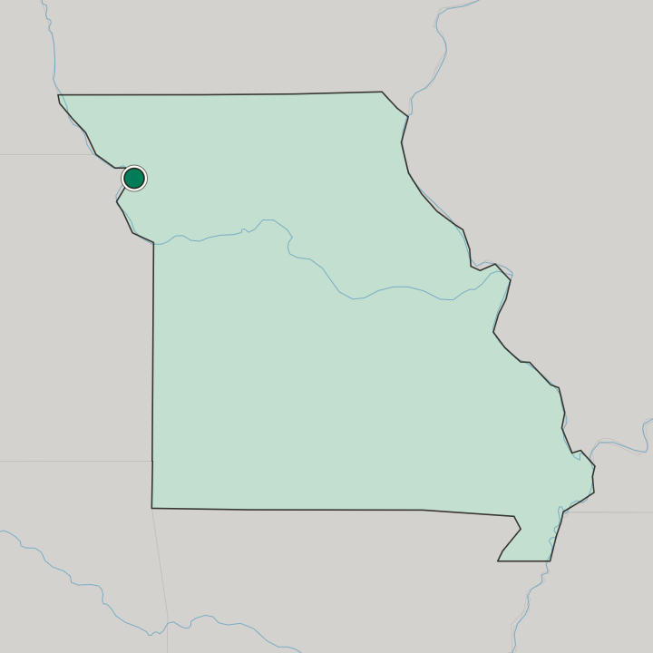 Map showing Saint Joseph — In Missouri