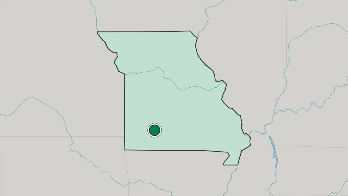 Map of Springfield in United States