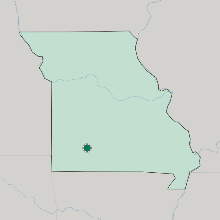 Map showing Springfield — In Missouri